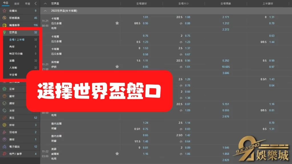 2022世足運彩投注