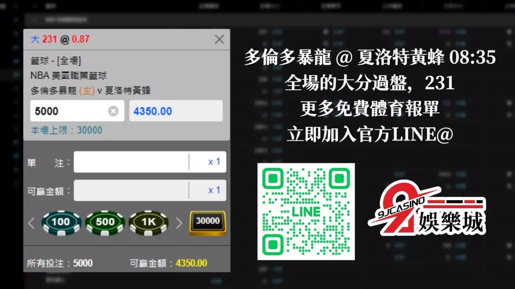 免費NBA運動賽事運彩 1/13-夏洛特黃蜂 @ 多倫多暴龍  3a娛樂城