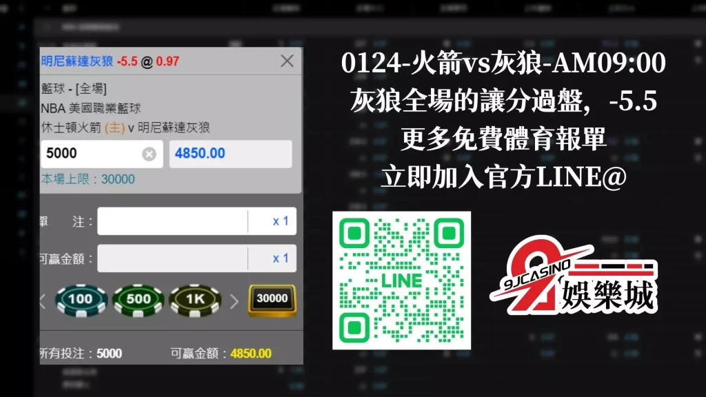 NBA賽前分析-0124-火箭vs灰狼-AM0900－3a娛樂城