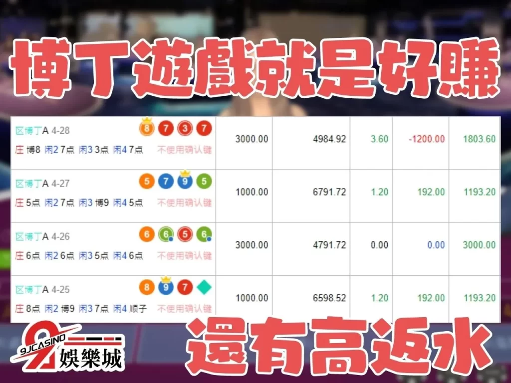 博丁牌型大小 博丁賠率 博丁賺錢