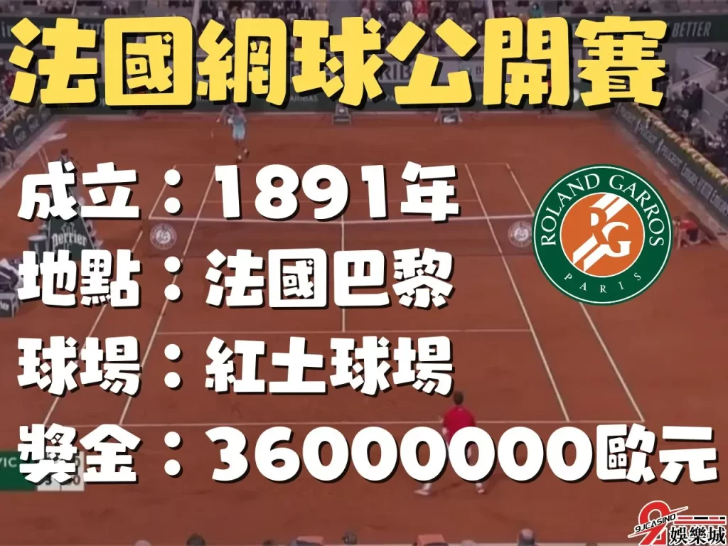 法網 網球大滿貫 網球四大公開賽
